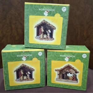 Set of 3 Santa's Workbench Collection- Nativity Scenes